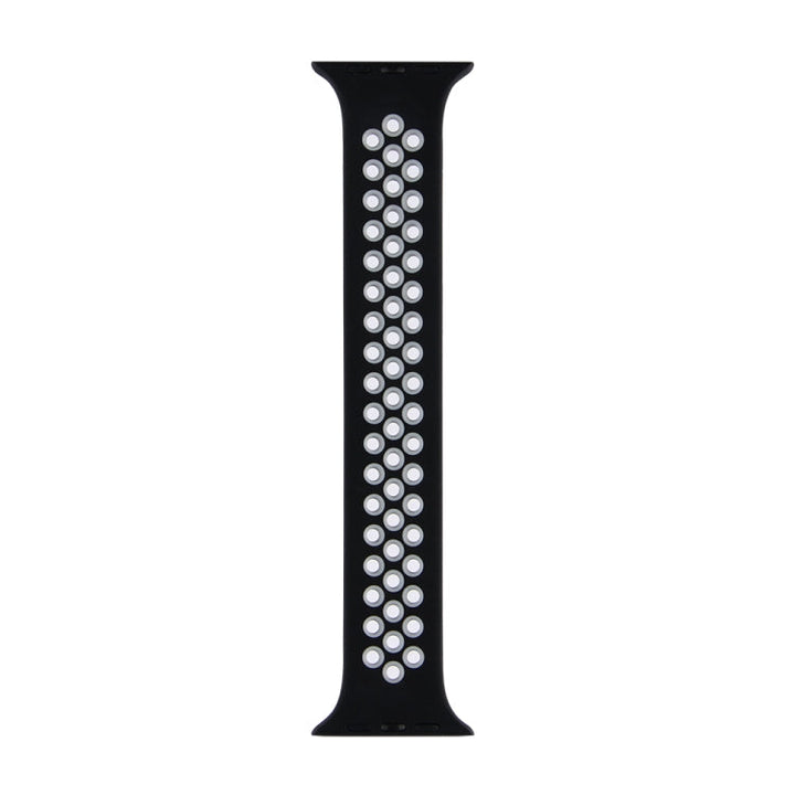 Lisslune | Elastic Silicone Band for Apple Watch Series 7 41mm / 6 & SE & 5 & 4 40mm / 3 & 2 & 1 38mm, Length: 160mm (Black Gray)