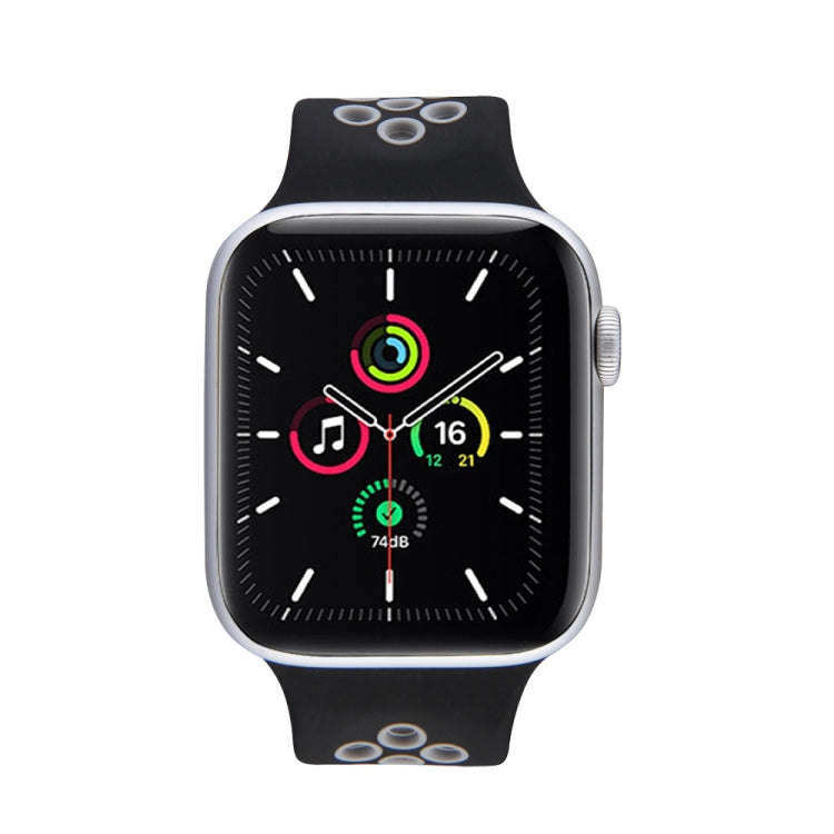 Lisslune | Elastic Silicone Band for Apple Watch Series 7 41mm / 6 & SE & 5 & 4 40mm / 3 & 2 & 1 38mm, Length: 160mm (Black Gray)