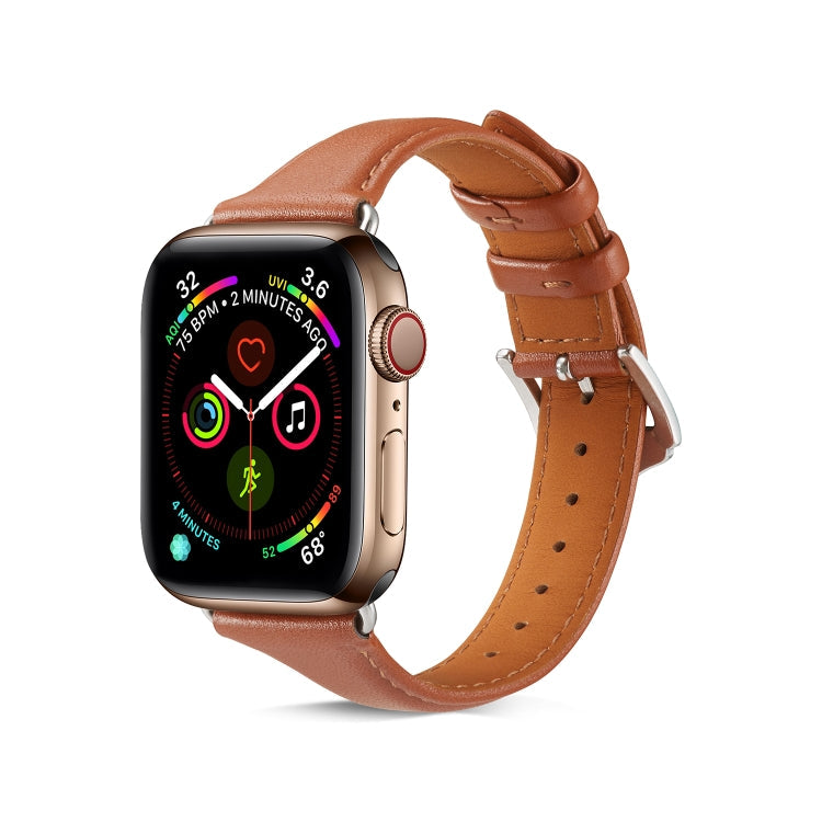 Lisslune | Leather Bracelet for Apple Watch Series 7 41mm / 6 & SE & 5 & 4 40mm / 3 & 2 & 1 38mm (Brown)
