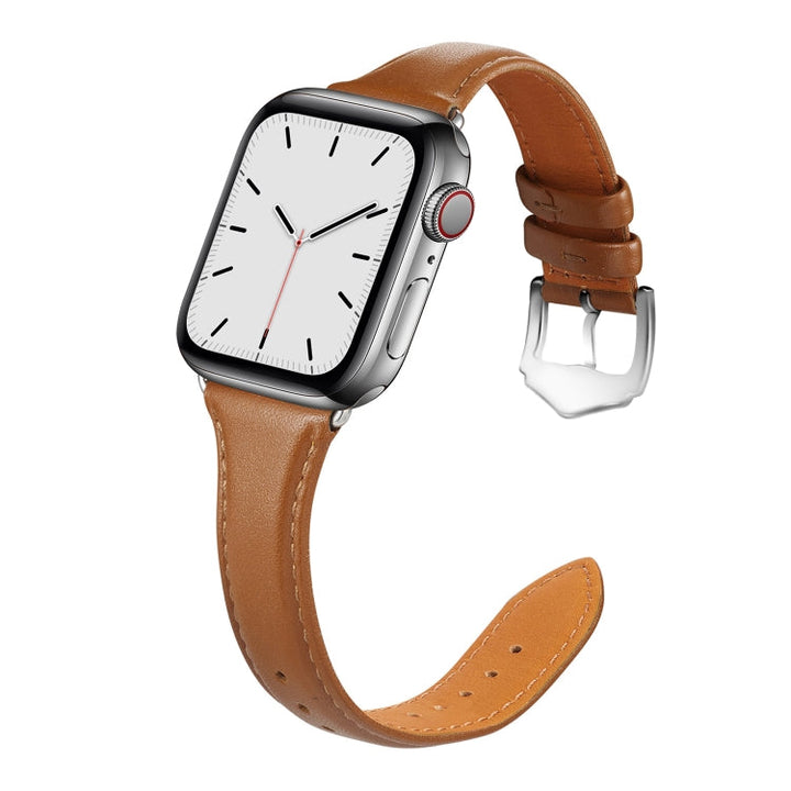 Lisslune | Leather Bracelet for Apple Watch Series 7 41mm / 6 & SE & 5 & 4 40mm / 3 & 2 & 1 38mm (Brown)