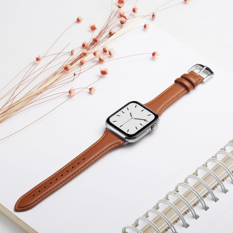 Lisslune | Leather Bracelet for Apple Watch Series 7 41mm / 6 & SE & 5 & 4 40mm / 3 & 2 & 1 38mm (Brown)