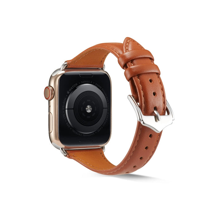 Lisslune | Leather Bracelet for Apple Watch Series 7 41mm / 6 & SE & 5 & 4 40mm / 3 & 2 & 1 38mm (Brown)