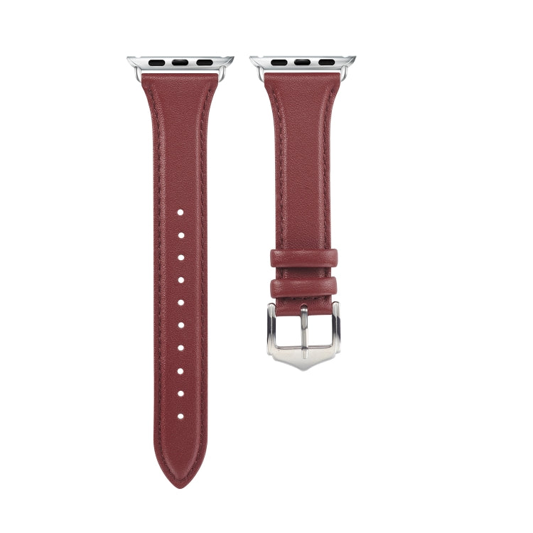 Lisslune | Leather Watch Band for Apple Watch Series 9&8&7 41mm / SE 3&SE 2&6&SE&5&4 40mm / 3&2&1 38mm (Burgundy)