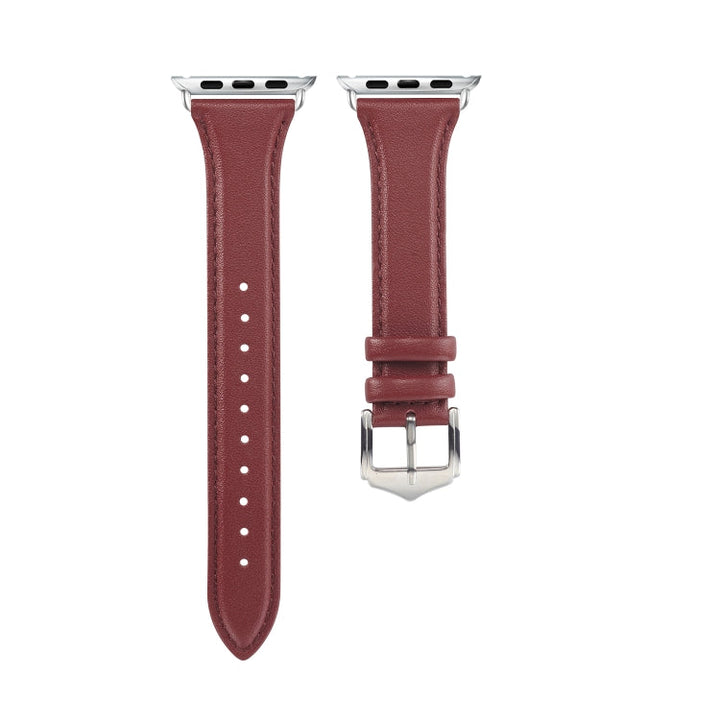 Lisslune | Leather Watch Band for Apple Watch Series 9&8&7 41mm / SE 3&SE 2&6&SE&5&4 40mm / 3&2&1 38mm (Burgundy)