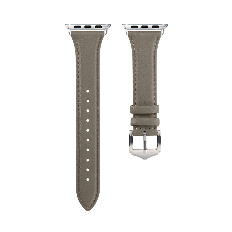 Lisslune | Leather Watch Strap for Apple Watch Series 7 41 mm / 6 & SE & 5 & 4 40 mm / 3 & 2 & 1 38 mm (Gray)