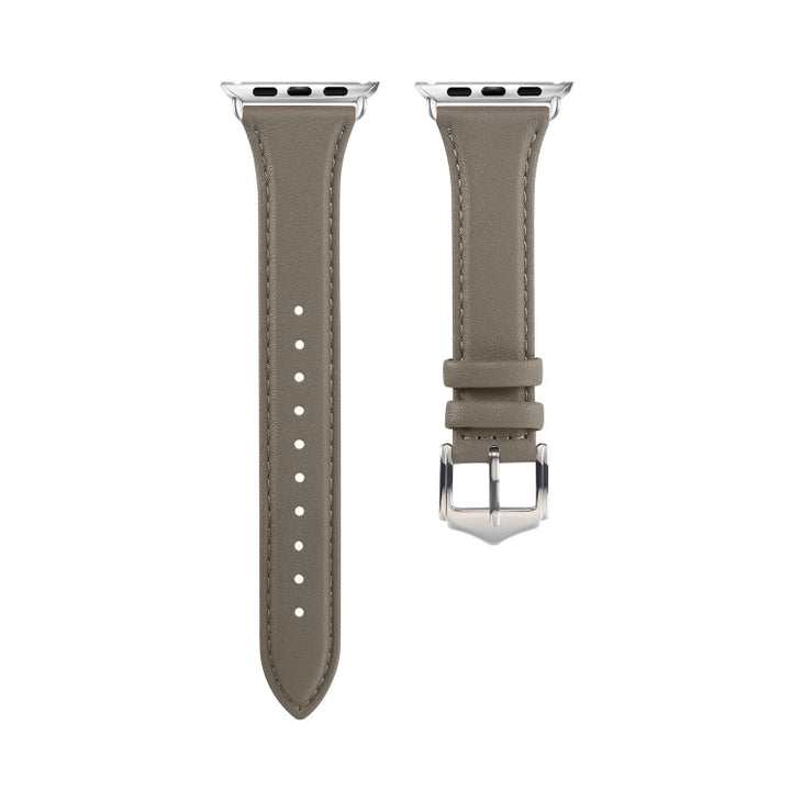 Lisslune | Leather Watch Strap for Apple Watch Series 7 41 mm / 6 & SE & 5 & 4 40 mm / 3 & 2 & 1 38 mm (Gray)