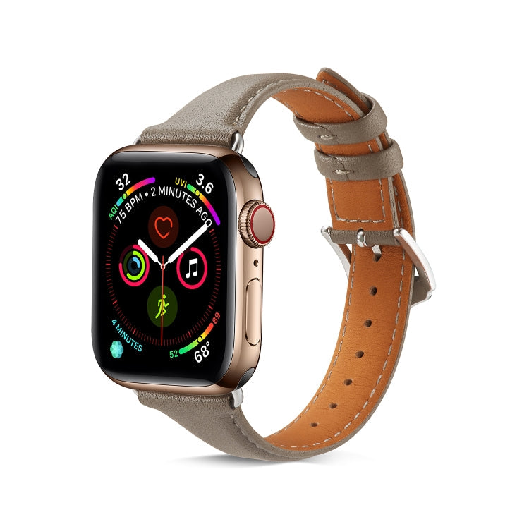 Lisslune | Leather Watch Strap for Apple Watch Series 7 41 mm / 6 & SE & 5 & 4 40 mm / 3 & 2 & 1 38 mm (Gray)