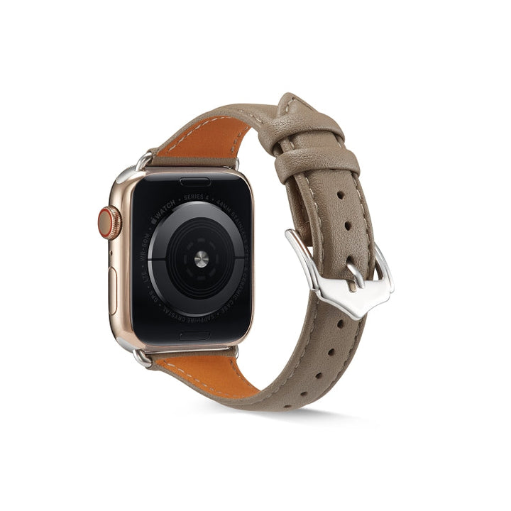 Lisslune | Leather Watch Strap for Apple Watch Series 7 41 mm / 6 & SE & 5 & 4 40 mm / 3 & 2 & 1 38 mm (Gray)