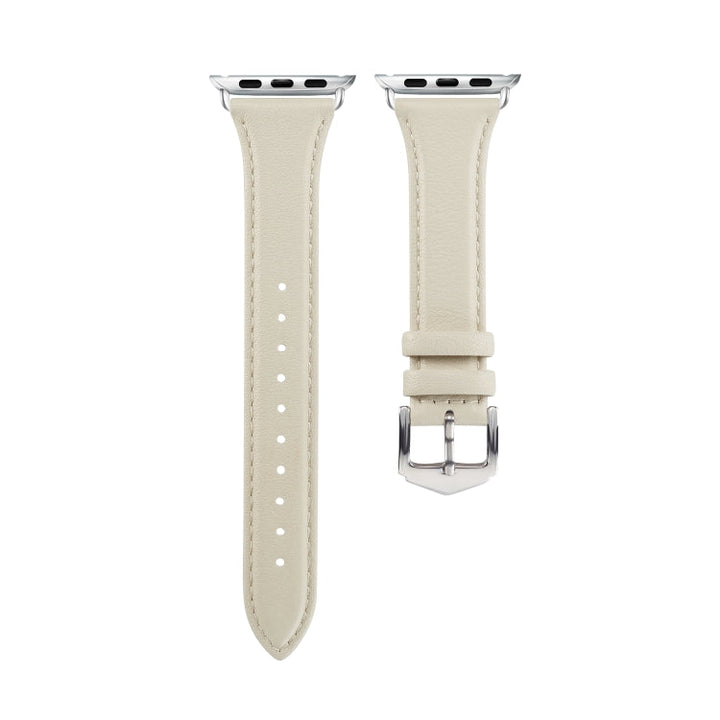 Lisslune | Leather Bracelet for Apple Watch Series 7 41mm / 6 & SE & 5 & 4 40mm / 3 & 2 & 1 38mm (Creamy White)