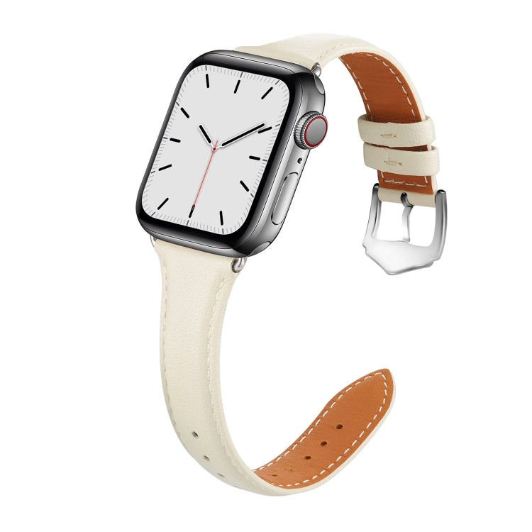 Lisslune | Leather Bracelet for Apple Watch Series 7 41mm / 6 & SE & 5 & 4 40mm / 3 & 2 & 1 38mm (Creamy White)