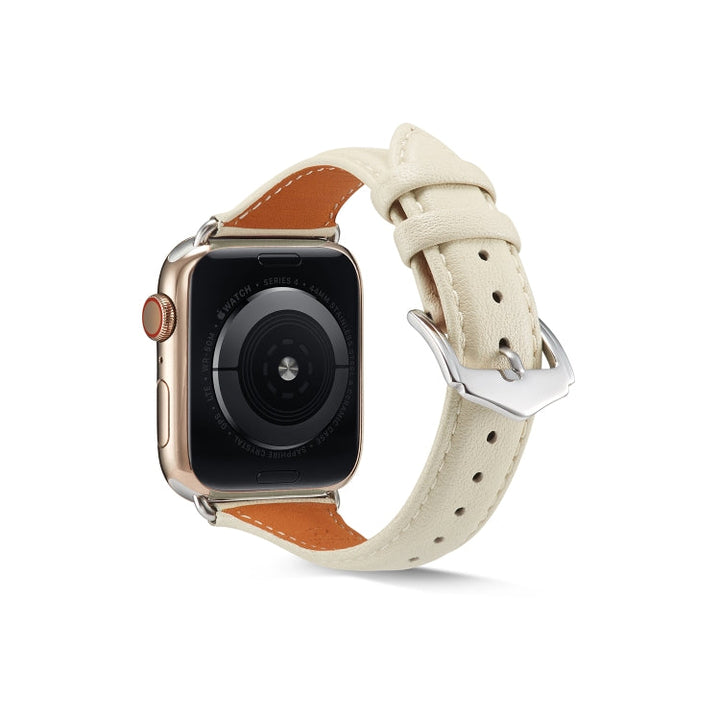 Lisslune | Leather Bracelet for Apple Watch Series 7 41mm / 6 & SE & 5 & 4 40mm / 3 & 2 & 1 38mm (Creamy White)