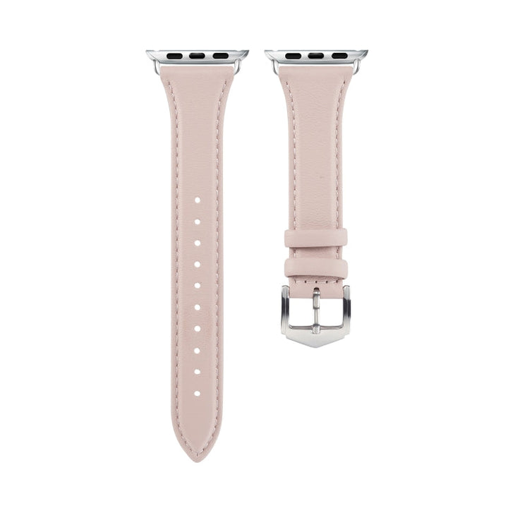 Lisslune | Leather Bracelet for Apple Watch Series 7 45mm / 6 & SE & 5 & 4 44mm / 3 & 2 & 1 42mm (Pink)