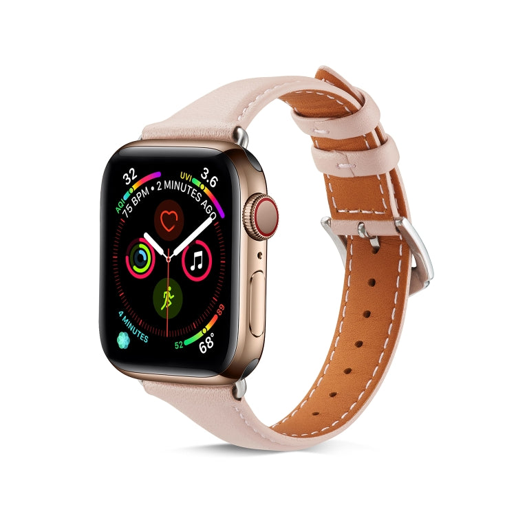 Lisslune | Leather Bracelet for Apple Watch Series 7 45mm / 6 & SE & 5 & 4 44mm / 3 & 2 & 1 42mm (Pink)
