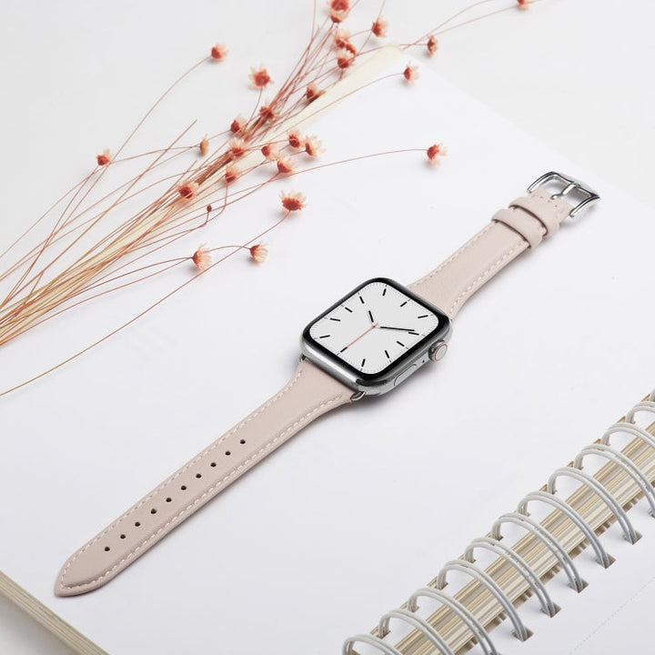 Lisslune | Leather Bracelet for Apple Watch Series 7 45mm / 6 & SE & 5 & 4 44mm / 3 & 2 & 1 42mm (Pink)