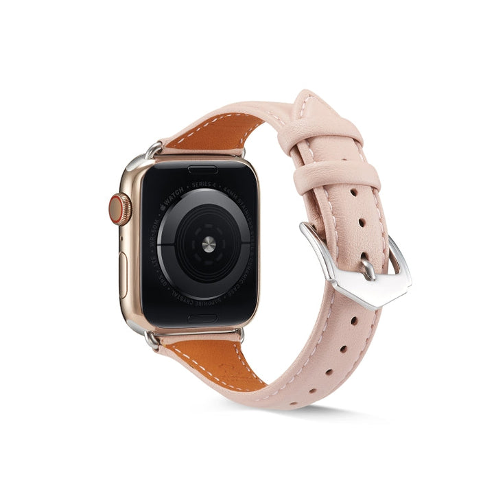 Lisslune | Leather Bracelet for Apple Watch Series 7 45mm / 6 & SE & 5 & 4 44mm / 3 & 2 & 1 42mm (Pink)