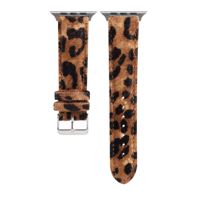 Lisslune | Horsehair Fluffy Leopard Pattern Leather Watch Strap for Apple Watch Ultra 49mm&Watch Ultra 2 49mm / Series 9&8&7 45mm / SE 3&SE 2&6&SE&5&4 44mm / 3&2&1 42mm(3)