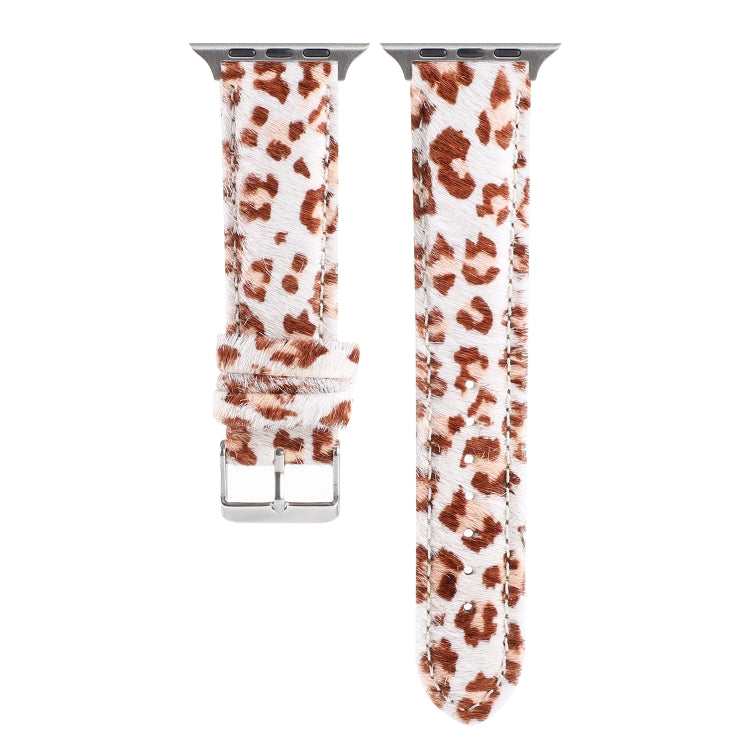 Lisslune | Horsehair fluffy leopard pattern leather watch band for Apple Watch Series 9&8&7 41mm / SE 3&SE 2&6&SE&5&4 40mm / 3&2&1 38mm(2)