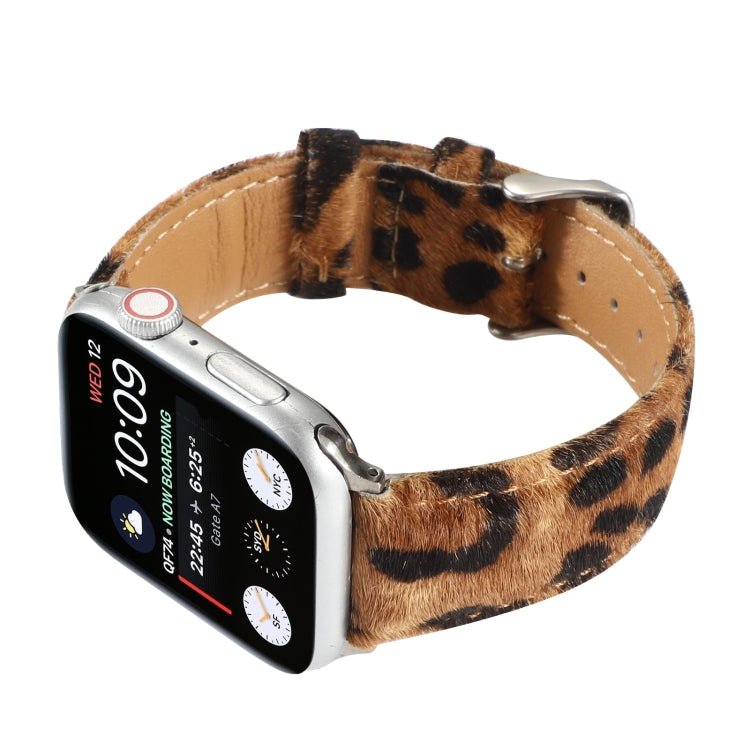 Lisslune | Horsehair Fluffy Leopard Pattern Leather Bracelet For Apple Watch Series 7 41mm / 6 & SE & 5 & 4 40mm / 3 & 2 & 1 38mm(3)