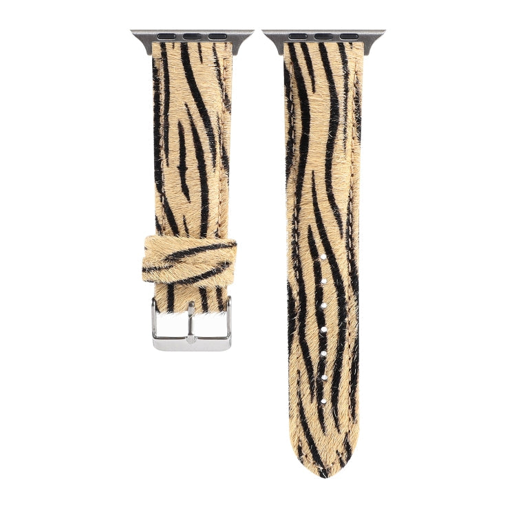 Lisslune | Horsehair Plush Leopard Pattern Leather Watch Band For Apple Watch Series 9&8&7 41mm / SE 3&SE 2&6&SE&5&4 40mm / 3&2&1 38mm(4)