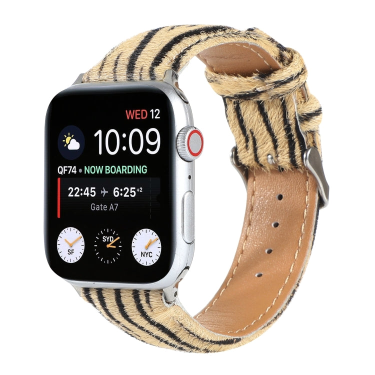 Lisslune | Horsehair Plush Leopard Pattern Leather Watch Band For Apple Watch Series 9&8&7 41mm / SE 3&SE 2&6&SE&5&4 40mm / 3&2&1 38mm(4)