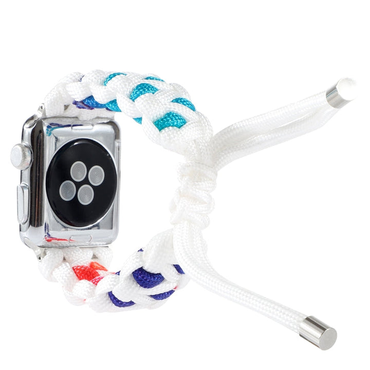Lisslune | Braided Umbrella Cord Watch Band for Apple Watch Ultra 49mm & Watch Ultra 2 49mm / Series 9 & 8 & 7 45mm / SE 3 & SE 2 & 6 & SE & 5 & 4 44mm / 3 & 2 & 1 42mm (Color)