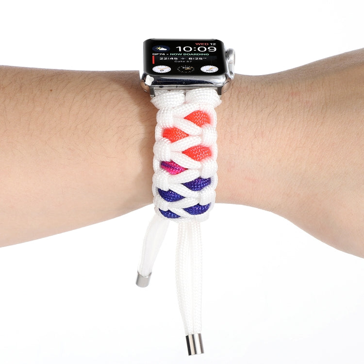 Lisslune | Braided Umbrella Cord Watch Band for Apple Watch Ultra 49mm & Watch Ultra 2 49mm / Series 9 & 8 & 7 45mm / SE 3 & SE 2 & 6 & SE & 5 & 4 44mm / 3 & 2 & 1 42mm (Color)