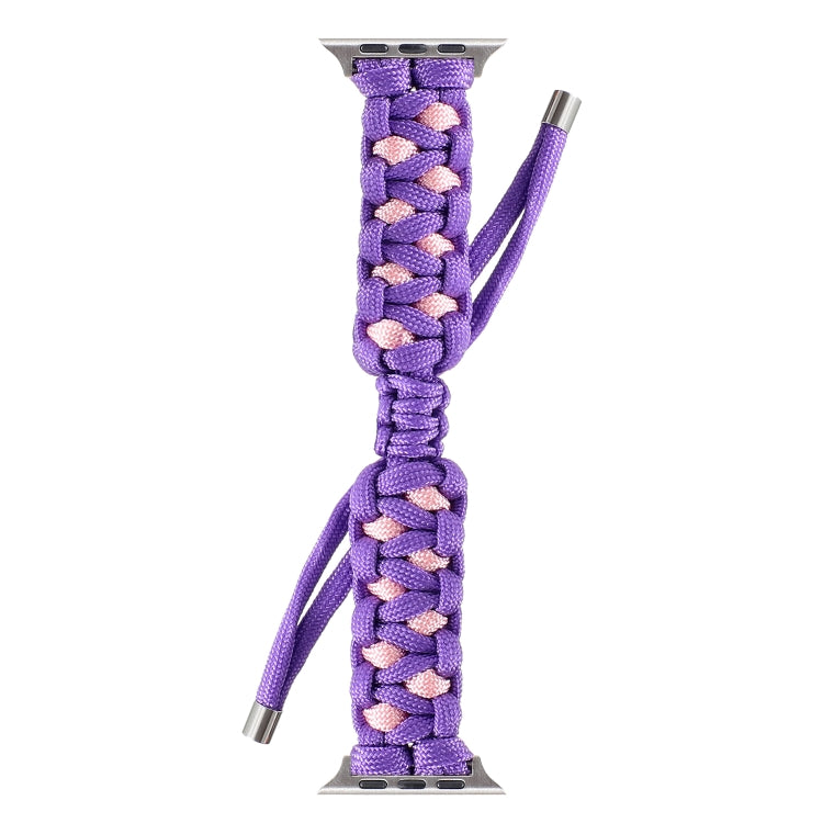 Lisslune | Braided Umbrella Rope Watch Band for Apple Watch Ultra 49mm & Watch Ultra 2 49mm / Series 9 & 8 & 7 45mm / SE 3 & SE 2 & 6 & SE & 5 & 4 44mm / 3 & 2 & 1 42mm (Purple)