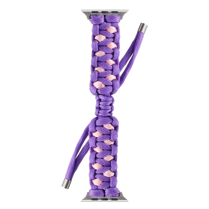 Lisslune | Braided Umbrella Rope Watch Band for Apple Watch Ultra 49mm & Watch Ultra 2 49mm / Series 9 & 8 & 7 45mm / SE 3 & SE 2 & 6 & SE & 5 & 4 44mm / 3 & 2 & 1 42mm (Purple)