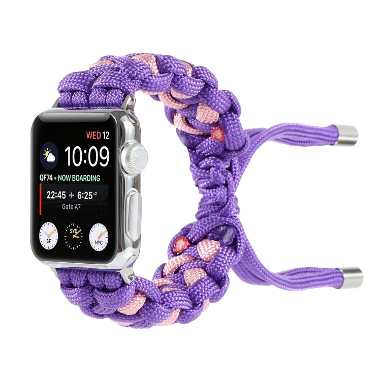 Lisslune | Braided Umbrella Rope Watch Band for Apple Watch Ultra 49mm & Watch Ultra 2 49mm / Series 9 & 8 & 7 45mm / SE 3 & SE 2 & 6 & SE & 5 & 4 44mm / 3 & 2 & 1 42mm (Purple)