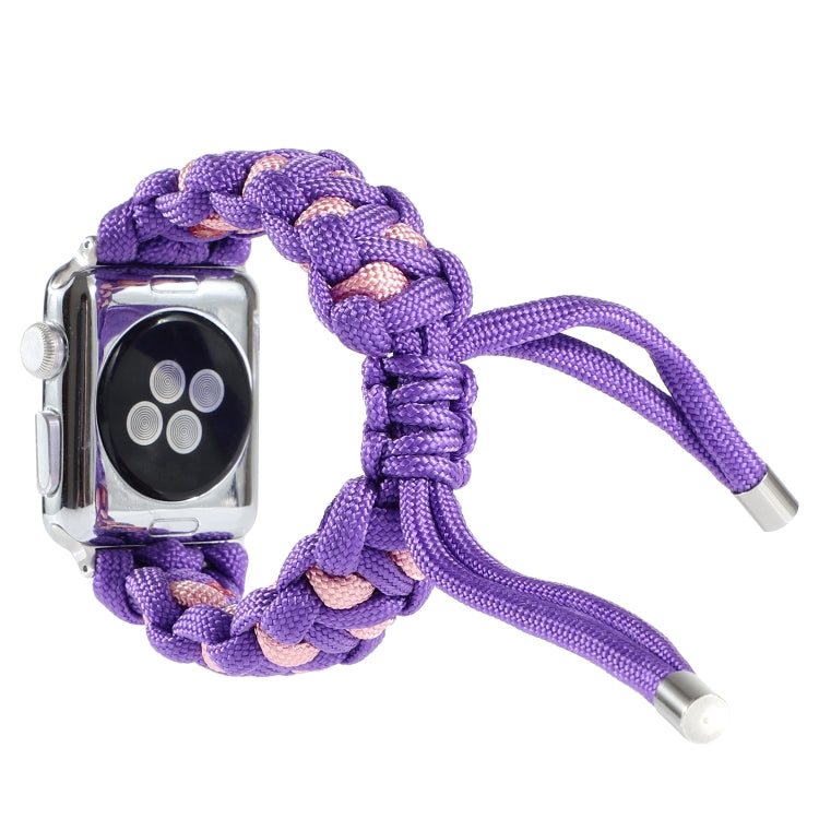 Lisslune | Braided Umbrella Rope Watch Band for Apple Watch Ultra 49mm & Watch Ultra 2 49mm / Series 9 & 8 & 7 45mm / SE 3 & SE 2 & 6 & SE & 5 & 4 44mm / 3 & 2 & 1 42mm (Purple)