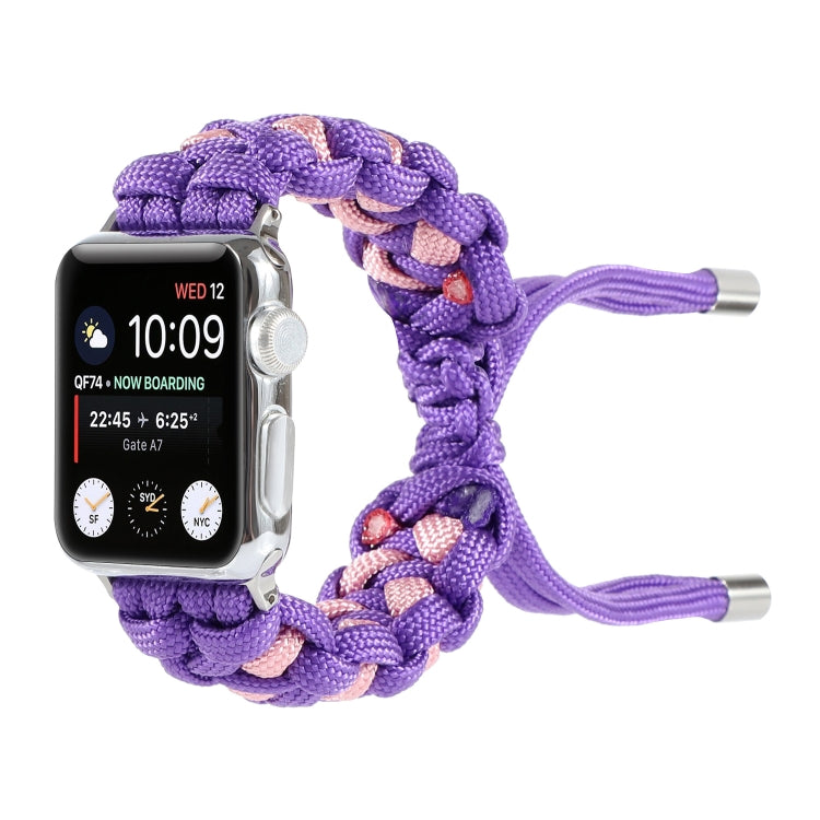Lisslune | Braided Umbrella Rope Watch Band for Apple Watch Ultra 49mm & Watch Ultra 2 49mm / Series 9 & 8 & 7 45mm / SE 3 & SE 2 & 6 & SE & 5 & 4 44mm / 3 & 2 & 1 42mm (Purple)