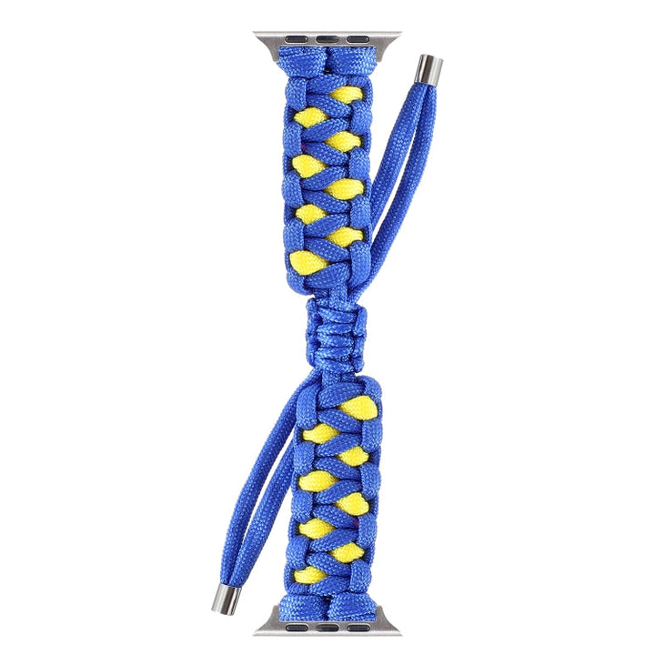 Lisslune | Braided Umbrella Cord Watch Strap for Apple Watch Ultra 49mm & Watch Ultra 2 49mm / Series 9 & 8 & 7 45mm / SE 3 & SE 2 & 6 & SE & 5 & 4 44mm / 3 & 2 & 1 42mm (Blue)
