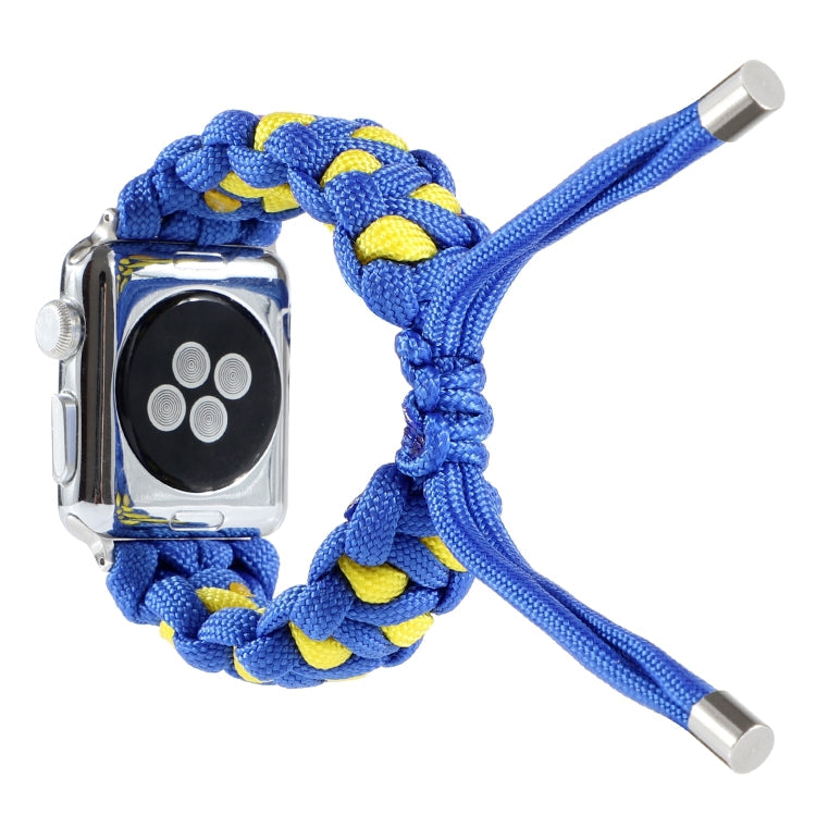 Lisslune | Braided Umbrella Cord Watch Strap for Apple Watch Ultra 49mm & Watch Ultra 2 49mm / Series 9 & 8 & 7 45mm / SE 3 & SE 2 & 6 & SE & 5 & 4 44mm / 3 & 2 & 1 42mm (Blue)