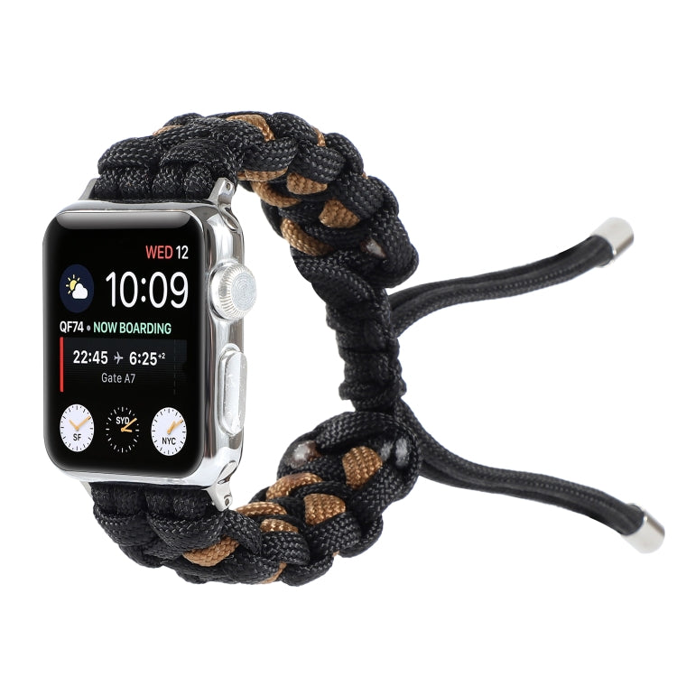 Lisslune | Braided umbrella rope watch strap for Apple Watch Series 7 45mm / 6 & SE & 5 & 4 44mm / 3 & 2 & 1 42mm (Black)