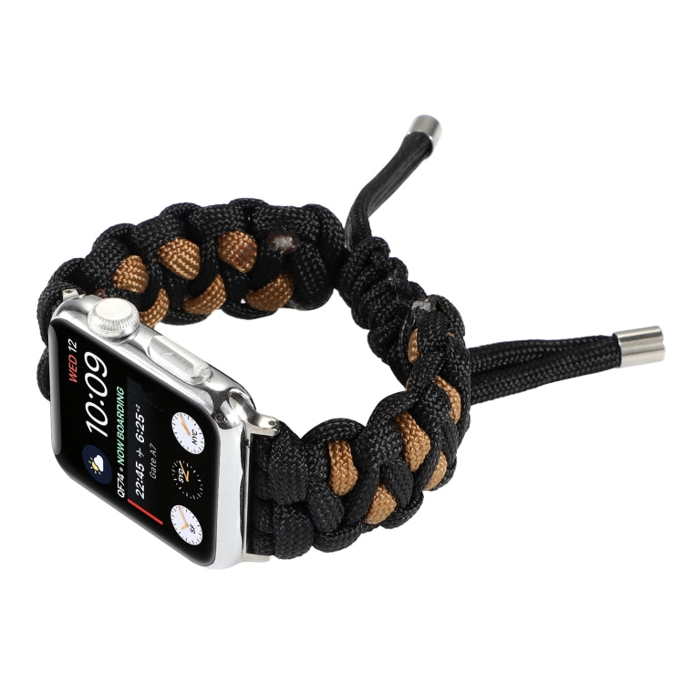 Lisslune | Braided umbrella rope watch strap for Apple Watch Series 7 45mm / 6 & SE & 5 & 4 44mm / 3 & 2 & 1 42mm (Black)