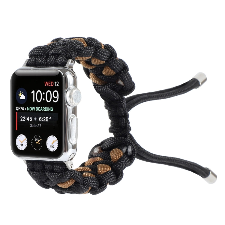 Lisslune | Braided umbrella rope watch strap for Apple Watch Series 7 45mm / 6 & SE & 5 & 4 44mm / 3 & 2 & 1 42mm (Black)
