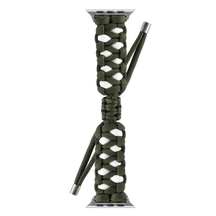 Lisslune | Braided Umbrella Cord Watch Strap for Apple Watch Series 7 45 mm / 6 & SE & 5 & 4 44 mm / 3 & 2 & 1 42 mm (Green)