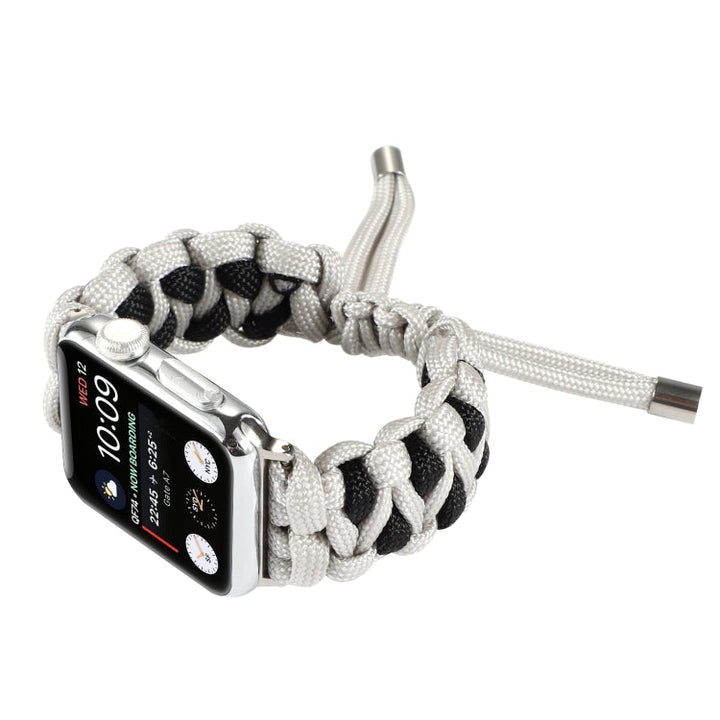 Lisslune | Braided Umbrella Cord Watch Strap for Apple Watch Series 7 45mm / 6 & SE & 5 & 4 44mm / 3 & 2 & 1 42mm (Gray)