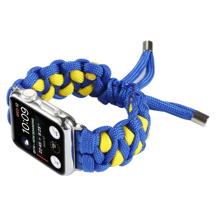 Lisslune | Braided umbrella rope watch strap for Apple Watch Series 9&8&7 41mm / SE 3&SE 2&6&SE&5&4 40mm / 3&2&1 38mm (Blue)