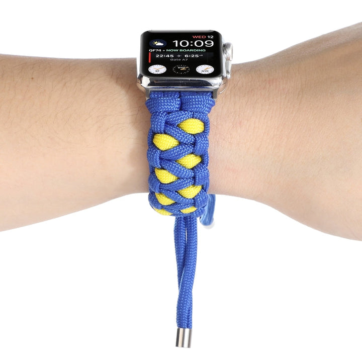Lisslune | Braided umbrella rope watch strap for Apple Watch Series 9&8&7 41mm / SE 3&SE 2&6&SE&5&4 40mm / 3&2&1 38mm (Blue)
