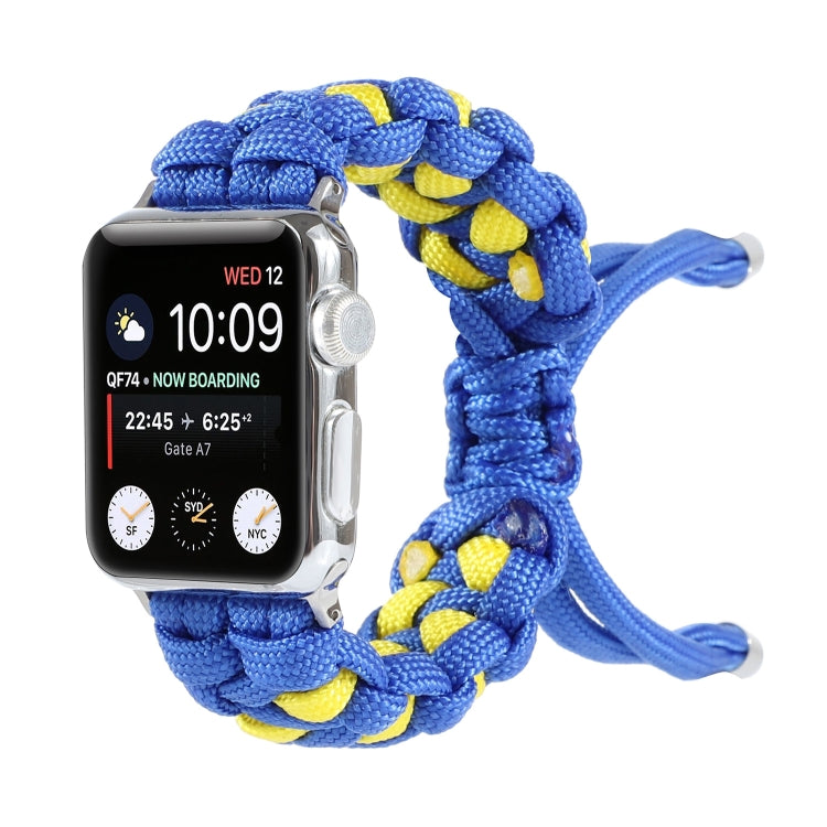 Lisslune | Braided umbrella rope watch strap for Apple Watch Series 9&8&7 41mm / SE 3&SE 2&6&SE&5&4 40mm / 3&2&1 38mm (Blue)