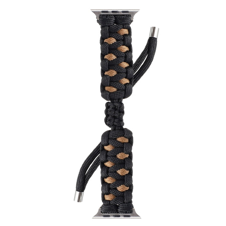 Lisslune | Braided Umbrella Cord Watch Band for Apple Watch Series 9&8&7 41mm / SE 3&SE 2&6&SE&5&4 40mm / 3&2&1 38mm (Black)