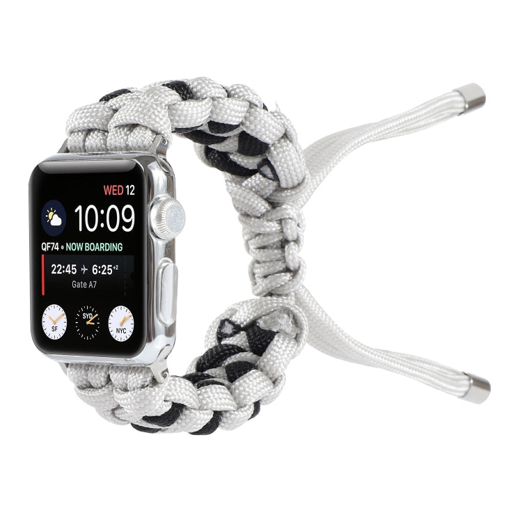 Lisslune | Braided Umbrella Cord Watch Band for Apple Watch Series 9&8&7 41mm / SE 3&SE 2&6&SE&5&4 40mm / 3&2&1 38mm (Gray)