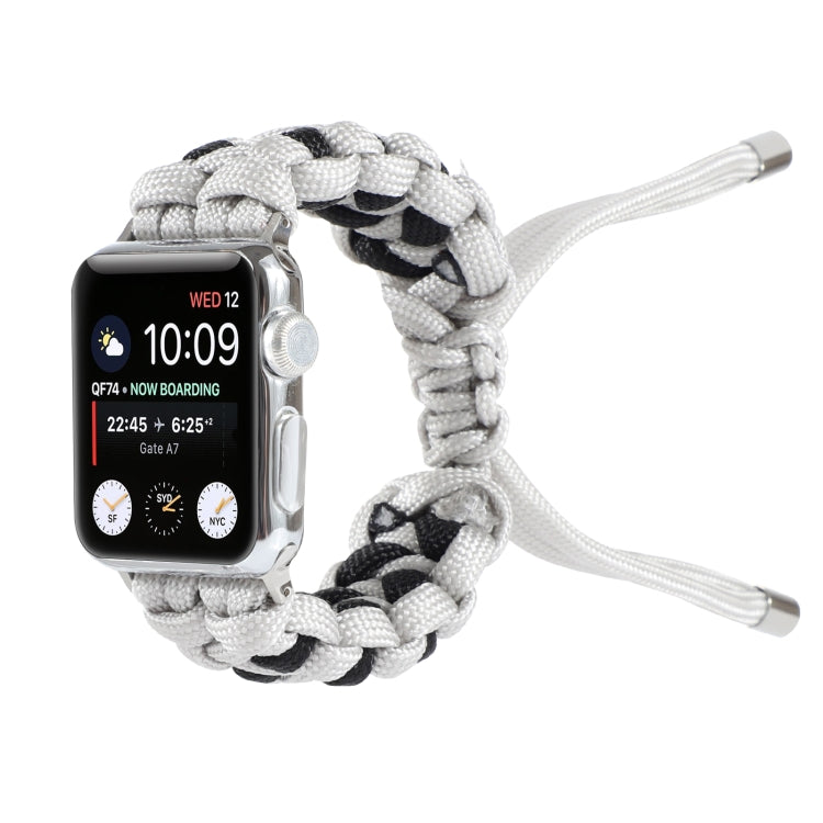 Lisslune | Braided Umbrella Cord Watch Band for Apple Watch Series 9&8&7 41mm / SE 3&SE 2&6&SE&5&4 40mm / 3&2&1 38mm (Gray)