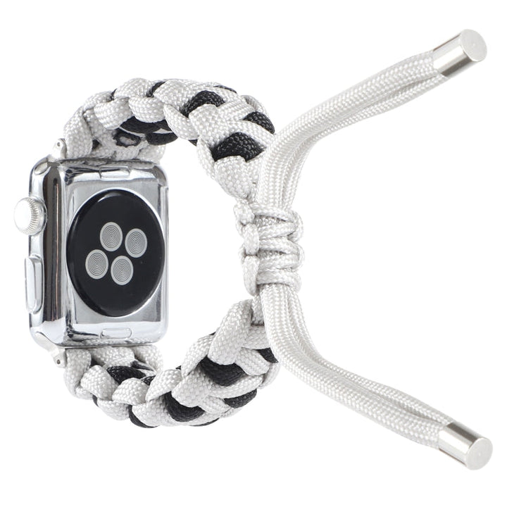 Lisslune | Braided Umbrella Cord Watch Band for Apple Watch Series 9&8&7 41mm / SE 3&SE 2&6&SE&5&4 40mm / 3&2&1 38mm (Gray)