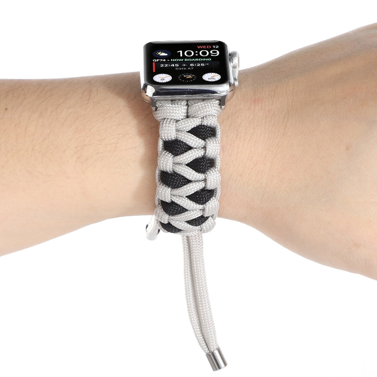 Lisslune | Braided Umbrella Cord Watch Band for Apple Watch Series 9&8&7 41mm / SE 3&SE 2&6&SE&5&4 40mm / 3&2&1 38mm (Gray)