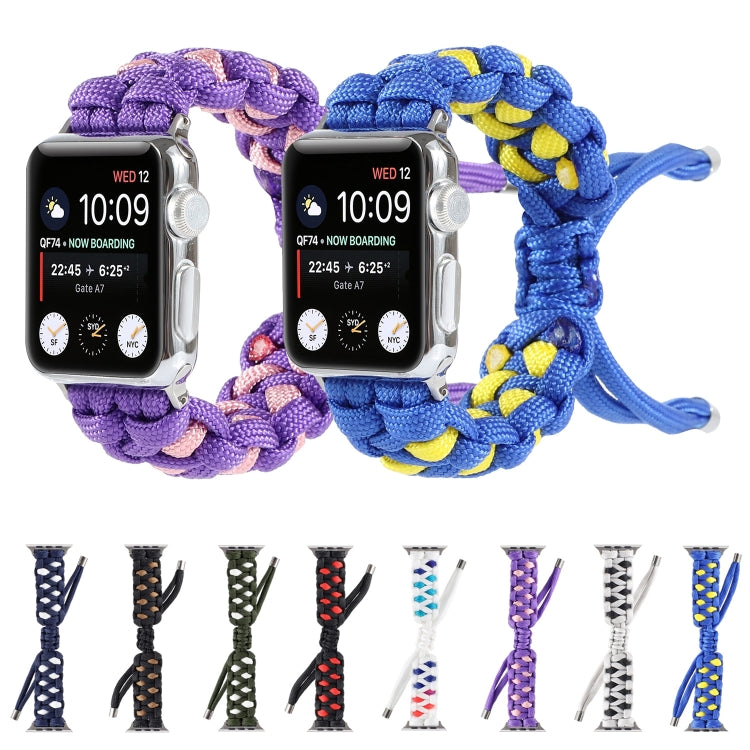 Lisslune | Braided Umbrella Cord Watch Band for Apple Watch Series 9&8&7 41mm / SE 3&SE 2&6&SE&5&4 40mm / 3&2&1 38mm (Gray)