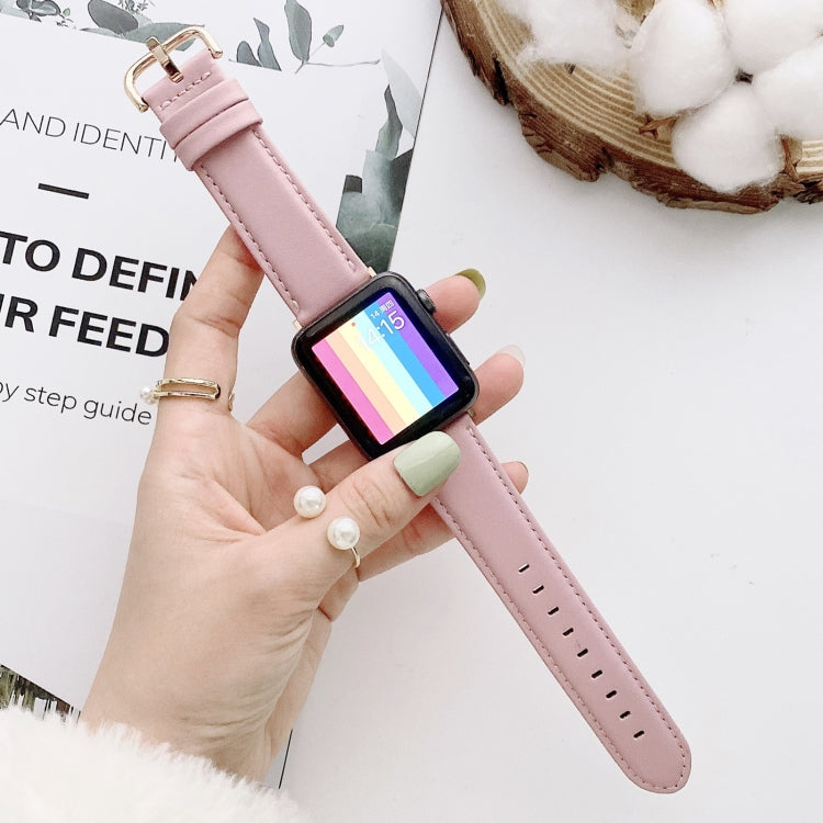 Lisslune | D Character Buckle Smooth Texture Bracelet For Apple Watch Series 9&8&7 41mm / SE 3&SE 2&6&SE&5&4 40mm / 3&2&1 38mm (Pink)