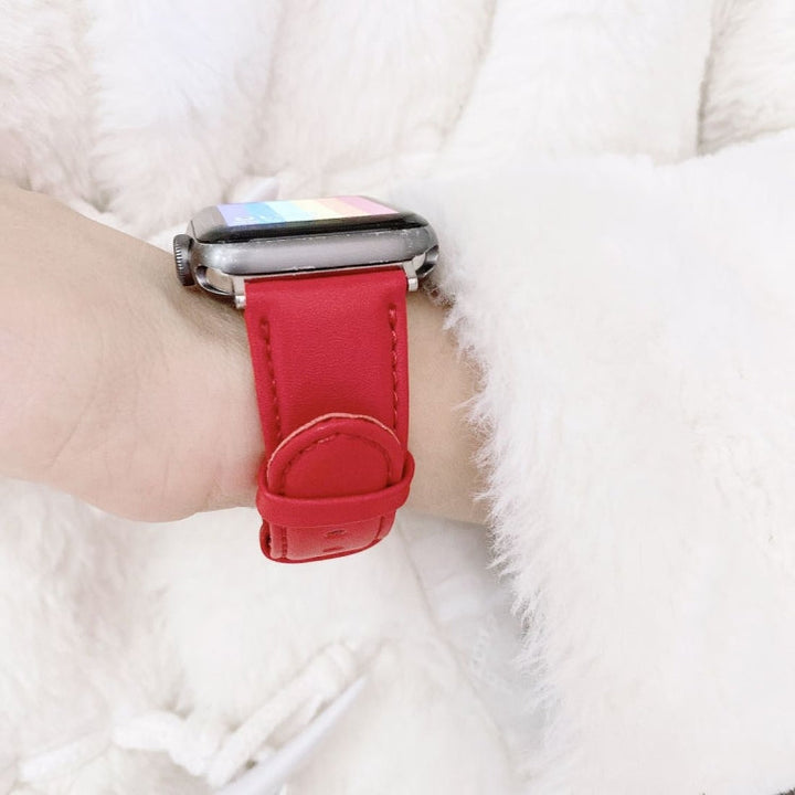 Lisslune | D Character Buckle Smooth Texture Watch Band For Apple Watch Series 9&8&7 41mm / SE 3&SE 2&6&SE&5&4 40mm / 3&2&1 38mm(Grey)