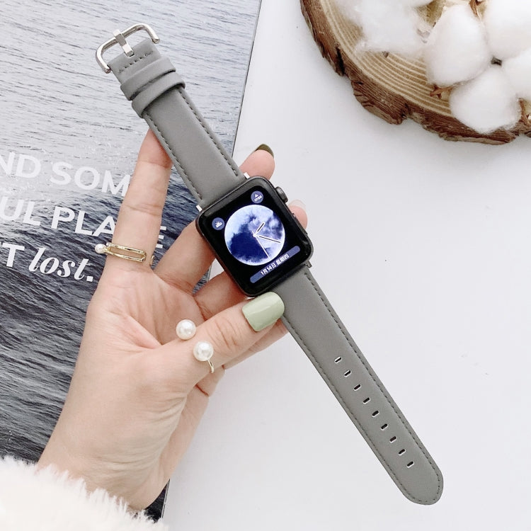 Lisslune | D Character Buckle Smooth Texture Watch Band For Apple Watch Ultra 49mm&Watch Ultra 2 49mm / Series 9&8&7 45mm / SE 3&SE 2&6&SE&5&4 44mm / 3&2&1 42mm (Gray)